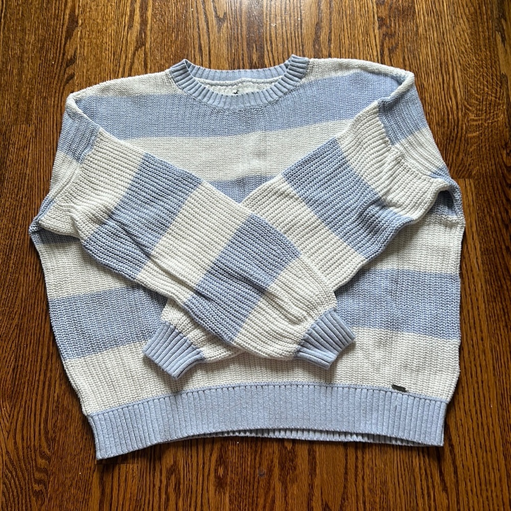 Hollister Periwinkle and White striped sweater